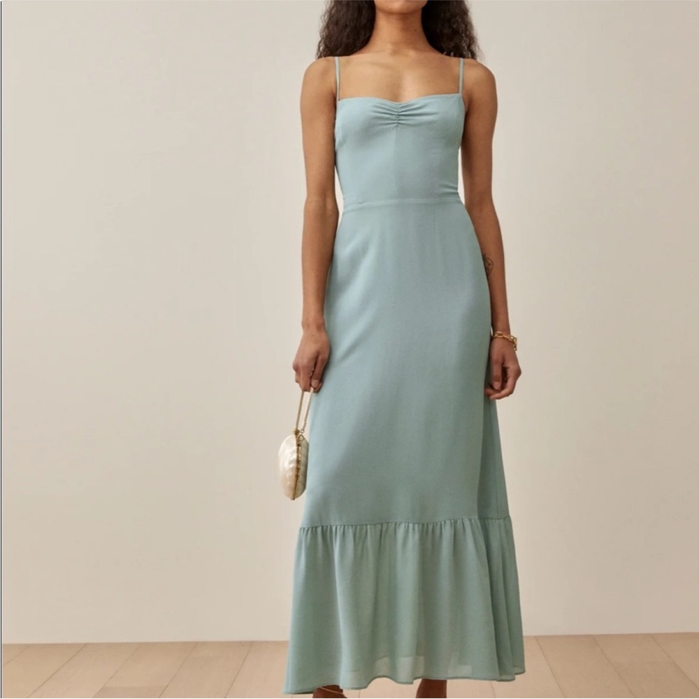 Reformation Emersyn Dress, Celadon, size 4